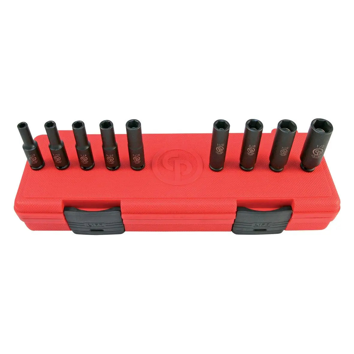 Chicago Pneumatic Set of 9 SS209DG 1/4 in Drive SAE/Imperial Deep Magnetic Impact Sockets - CP 8940164445 Chicago Pneumatic
