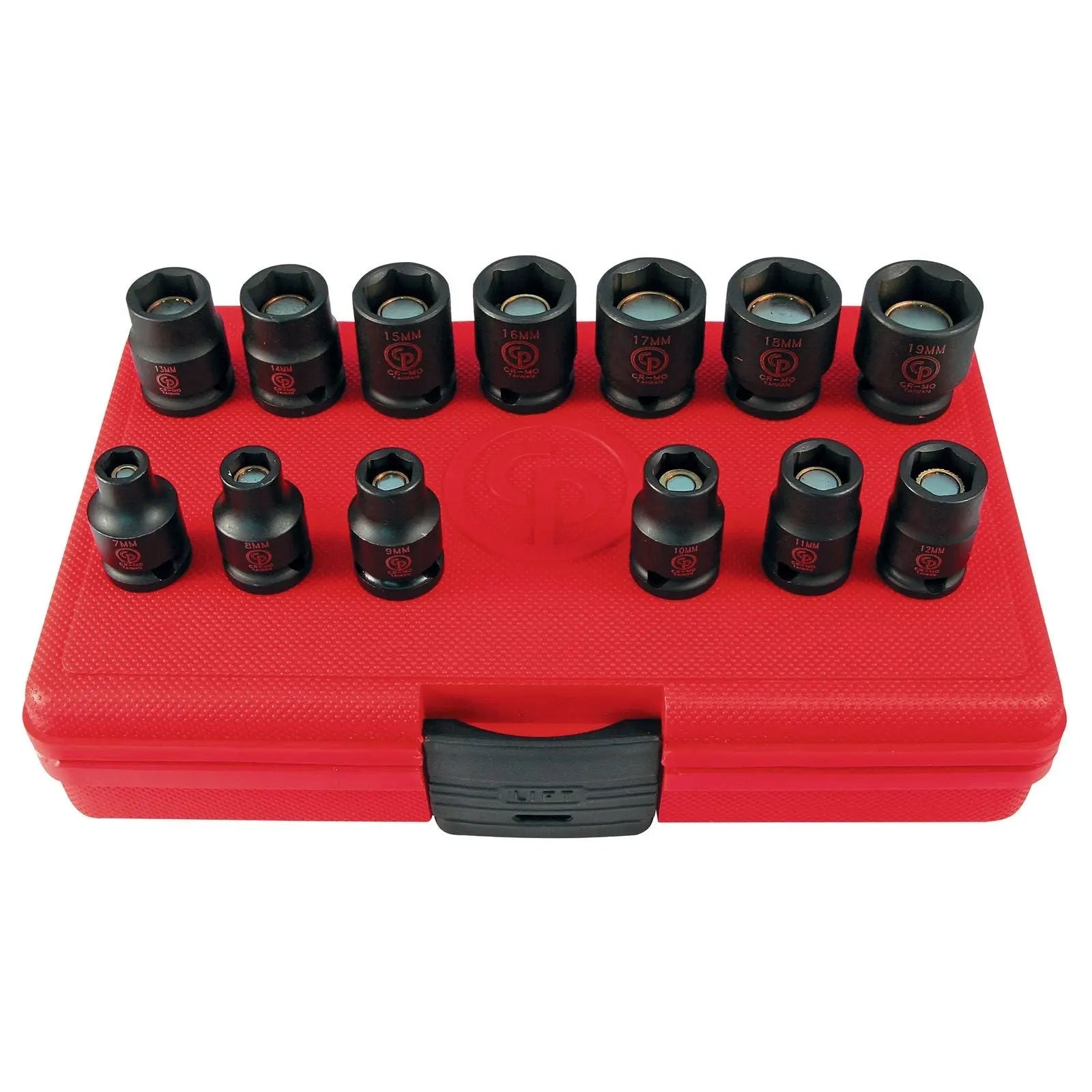 Chicago Pneumatic Set of 11 SS3113G 3/8 in Drive Metric Magnetic Impact Sockets - CP 8940164450 Chicago Pneumatic
