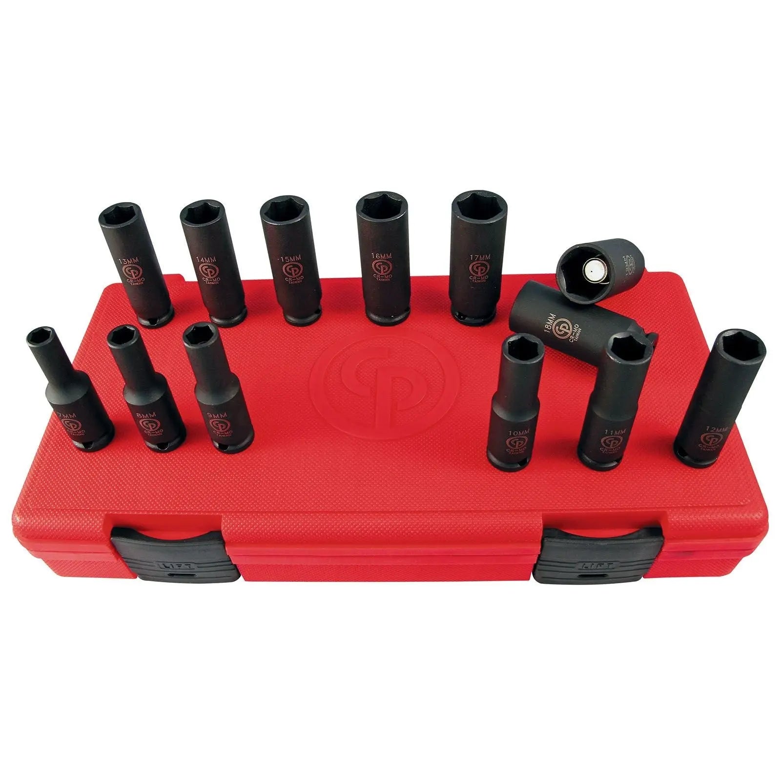 Chicago Pneumatic Set of 13 SS3113DG 3/8 in Drive Metric Deep Magnetic Impact Sockets - CP 8940164451 Chicago Pneumatic