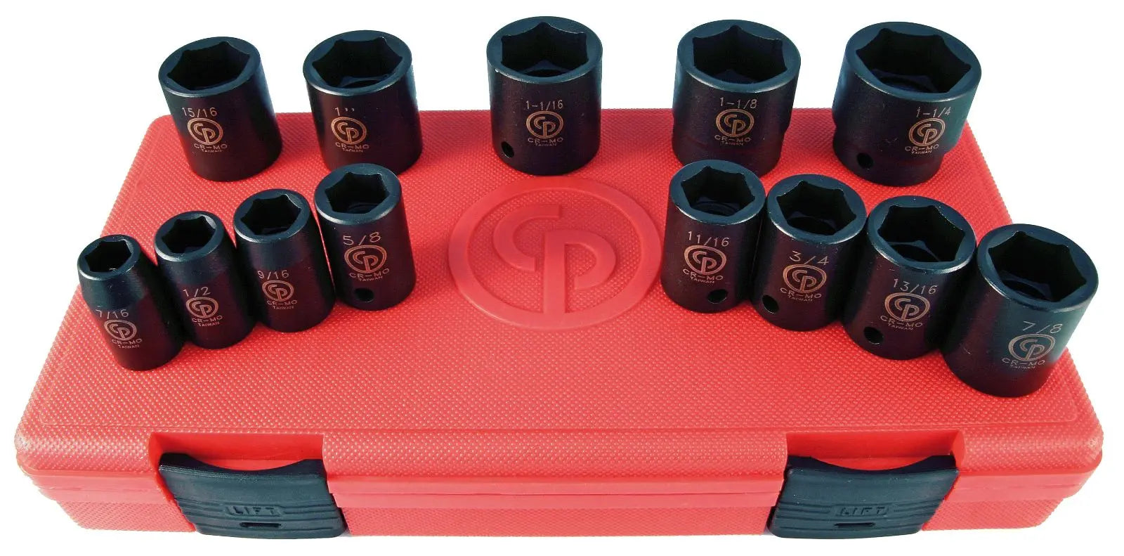 Chicago Pneumatic Set of 13 SS4013 1/2 in Drive SAE/Imperial Impact Sockets - CP 8940164465 Chicago Pneumatic