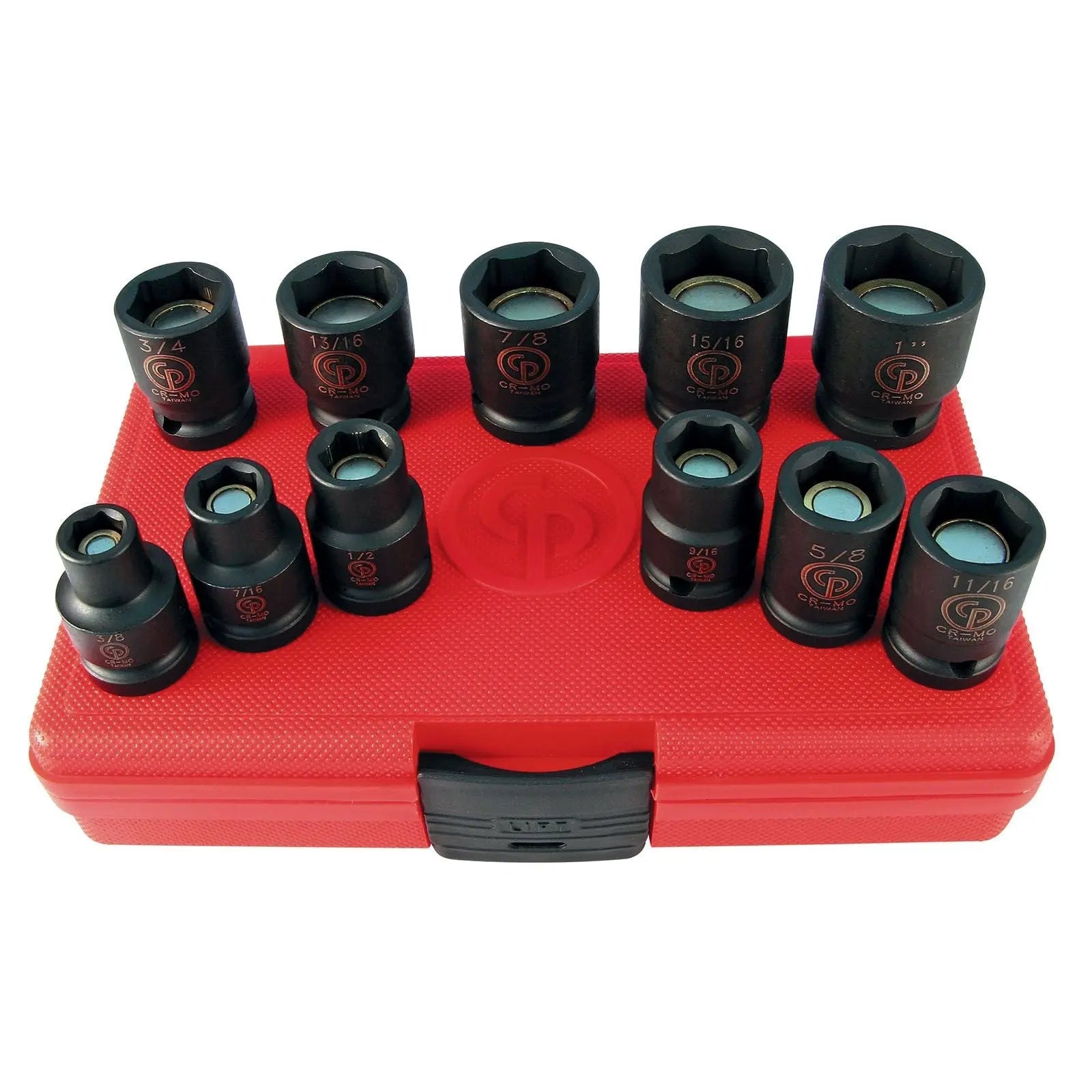 Chicago Pneumatic Set of 11 SS4011G 1/2 in Drive SAE/Imperial Magnetic Impact Sockets - CP 8940164469 Chicago Pneumatic