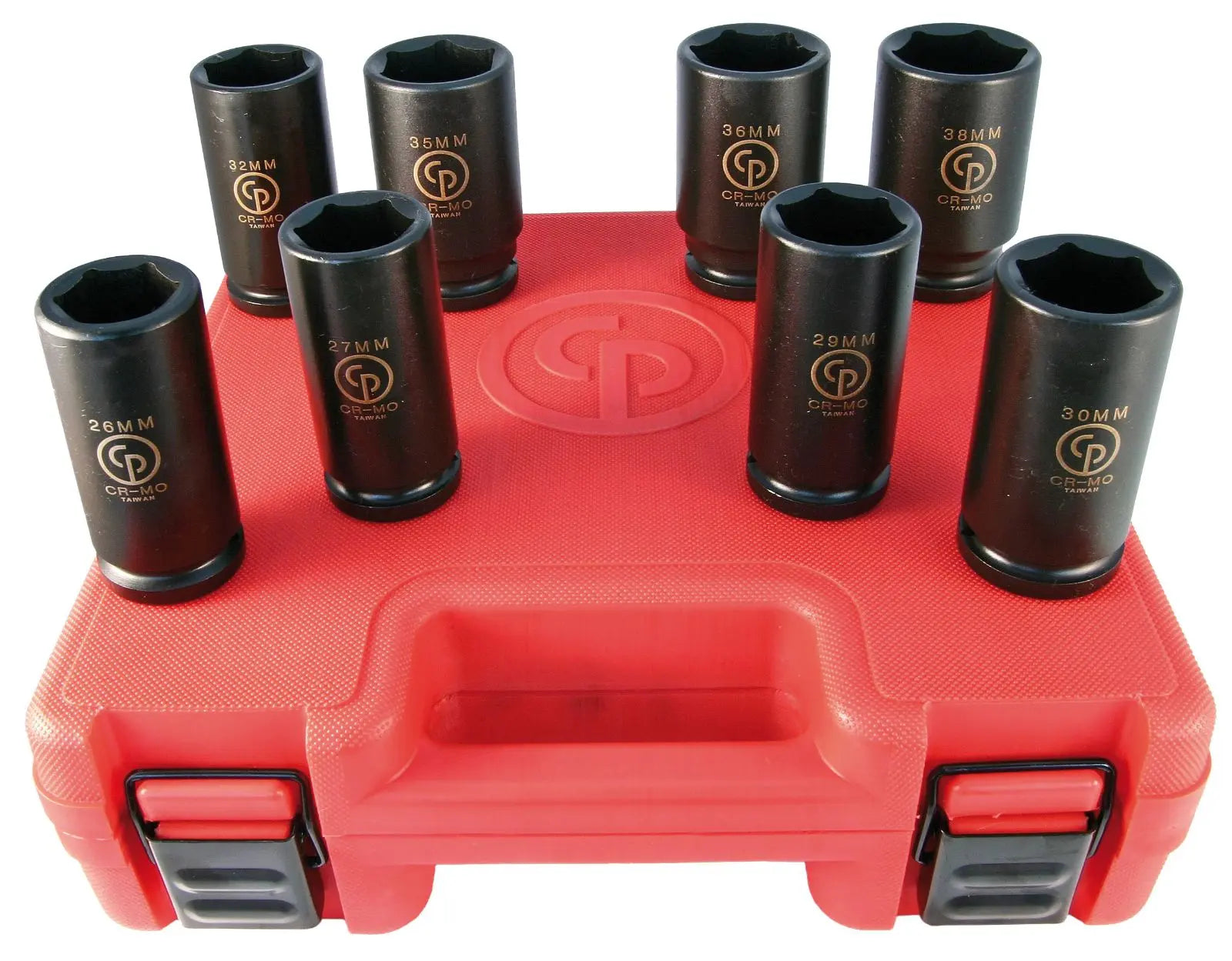 Chicago Pneumatic Set of 8 SS618D 3/4 in Drive Metric Deep Impact Sockets - CP 8940164473 Chicago Pneumatic