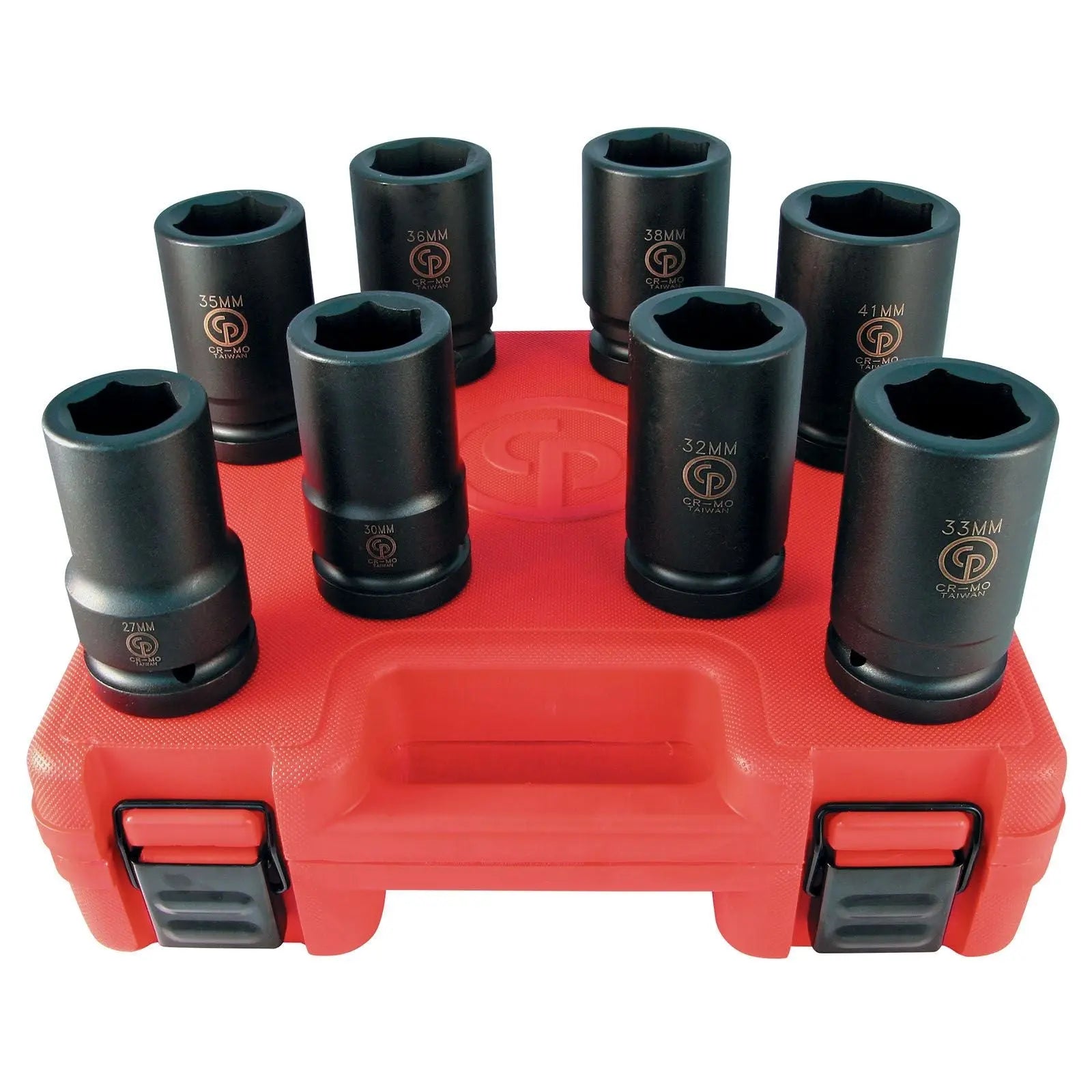 Chicago Pneumatic Set of 8 SS818D 1 in Drive Metric Deep Impact Sockets - CP 8940164477 Chicago Pneumatic