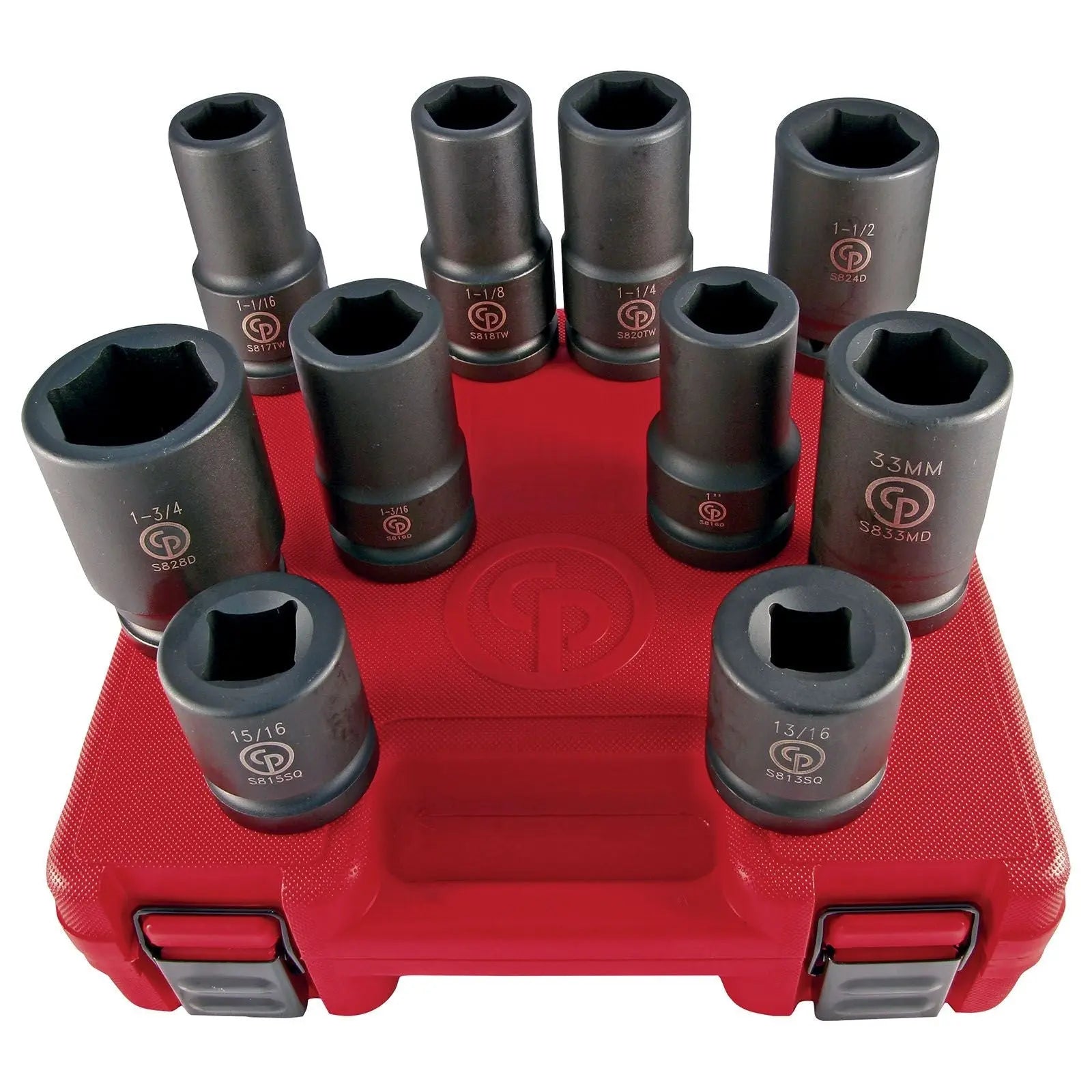 Chicago Pneumatic Set of 10 SS8210HDW 1 in Drive Heavy Duty Wheel Service Impact Sockets - CP 8940166939 Chicago Pneumatic