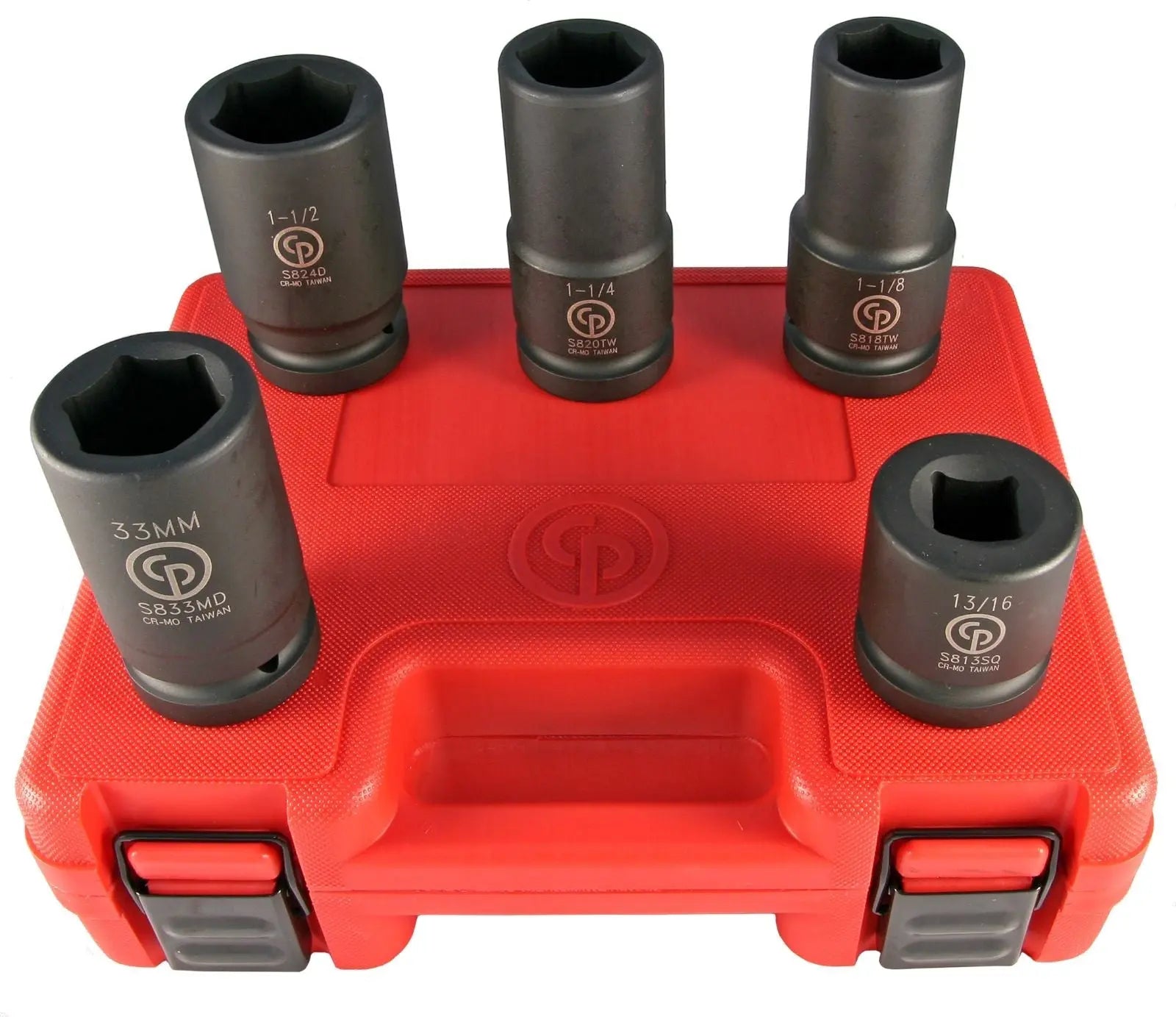 Chicago Pneumatic Set of 5 SS8205WS 1 in Drive SAE/Imperial/Metric Wheel Service Impact Sockets - CP 8940166943 Chicago Pneumatic