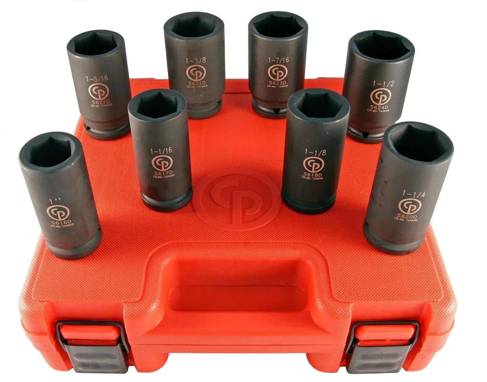 Chicago Pneumatic Set of 8 SS6008D 3/4 in Drive SAE/Imperial Deep Impact Sockets - CP 8940167073 Chicago Pneumatic