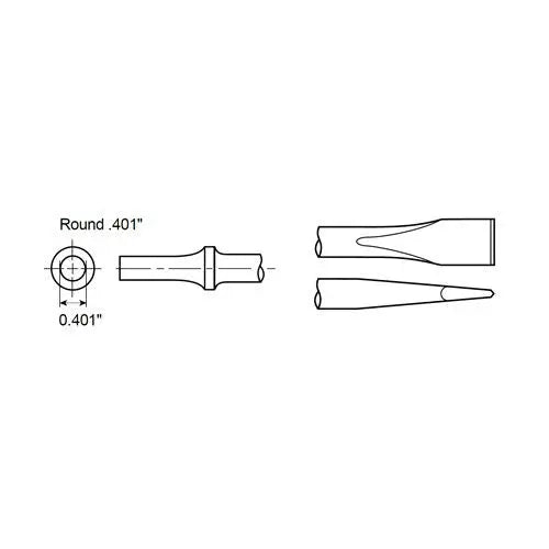Chicago Pneumatic Round Flat Chisel Shank, 0.401 in, 18 in Length - CP A046080 Chicago Pneumatic
