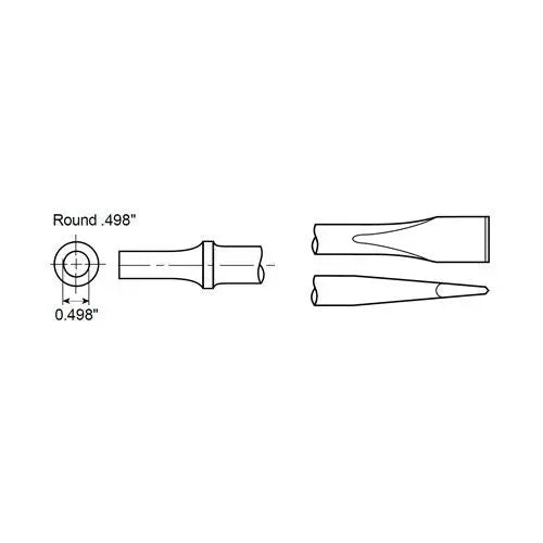 Chicago Pneumatic Round Flat Chisel Shank, 0.498 in, 7 in Length - CP A047073 Chicago Pneumatic