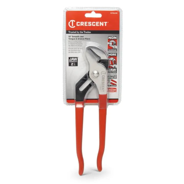 CRESCENT Smooth Jaw Tongue and Groove Plier with Dipped Handle, 10 in - GW 10TGSJDG Plier CRESCENT