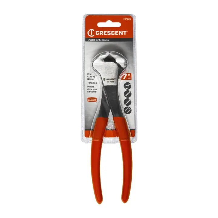 CRESCENT End Cutting Nipper Plier with Dipped Handle, 7-1/4 in - GW 727CVN-05 Plier CRESCENT