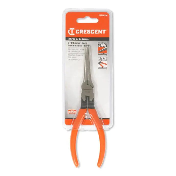 CRESCENT 6-1/2" Long Needle Nose Solid Joint Pliers - 7776CVN CRESCENT