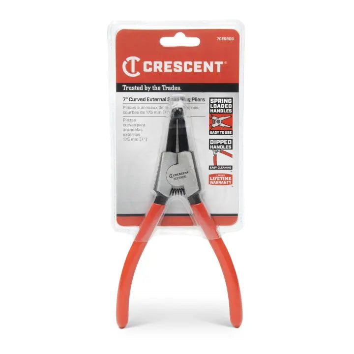 CRESCENT 90 deg External Snap Ring Plier, 7 in - GW 7CESRDG Plier CRESCENT