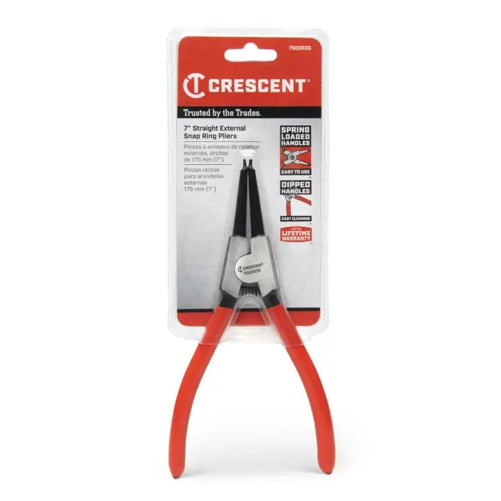 CRESCENT Straight External Snap Ring Plier, 7 in - GW 7SESRDG Plier CRESCENT