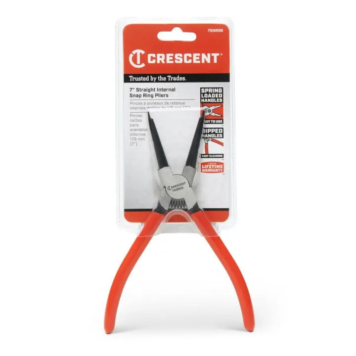 CRESCENT Straight Internal Snap Ring Plier, 7 in - GW 7SISRDG Plier CRESCENT