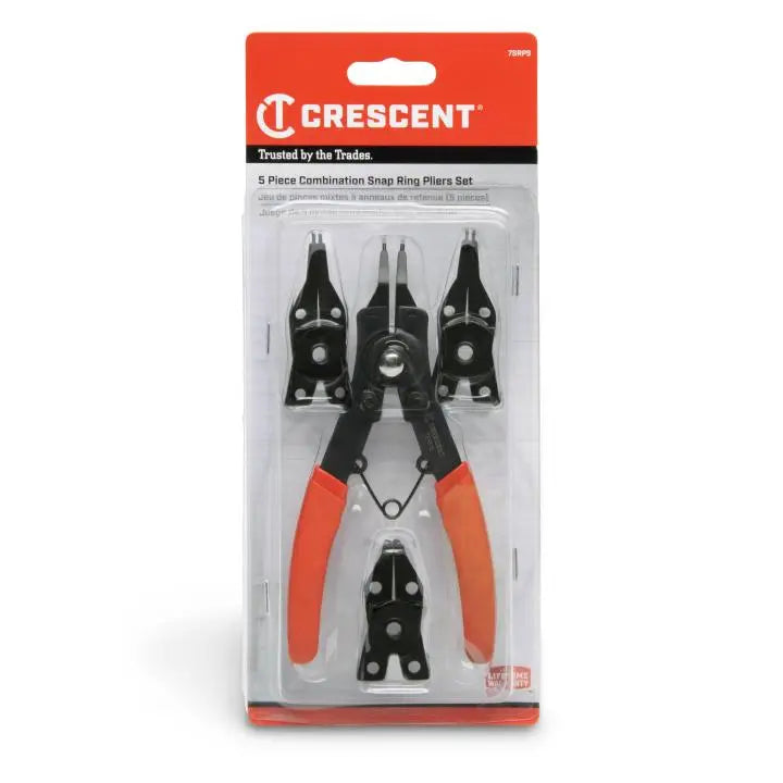 CRESCENT Set of 5 Combination Internal/External Snap Ring Pliers - GW 7SRPS Plier Set CRESCENT