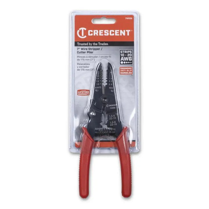 CRESCENT Wire Stripper Plier with Molded Grip, 7 in - GW 7WSDG Plier CRESCENT
