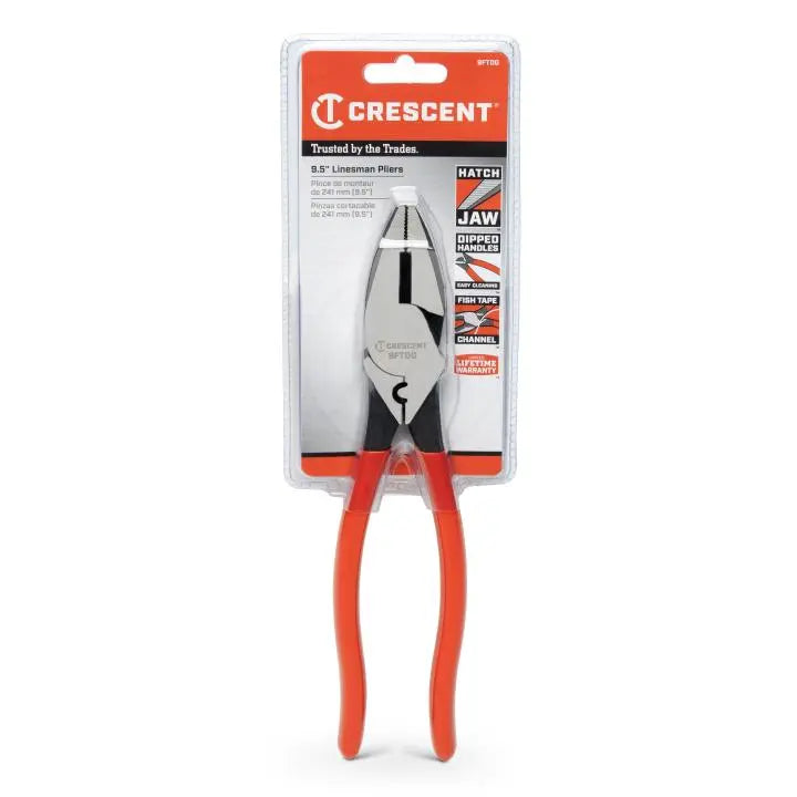 CRESCENT Lineman's Fish Tape Puller Plier with Dipped Handle, 9-1/2 in - GW 9FTDG Plier CRESCENT