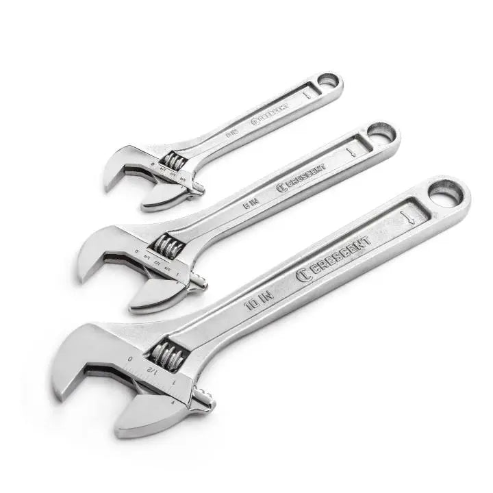 CRESCENT 3 Piece Adjustable Wrench Set 6", 8" & 10" - AC3PC CRESCENT