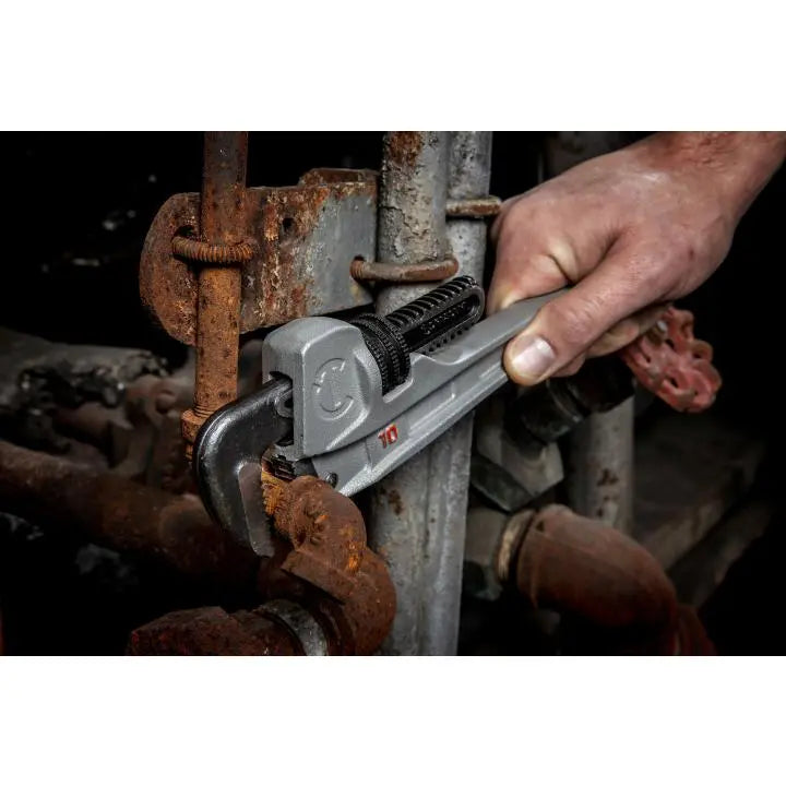 CRESCENT Aluminum Slim Jaw Pipe Wrench, 10 in - GW CAPW10S CRESCENT