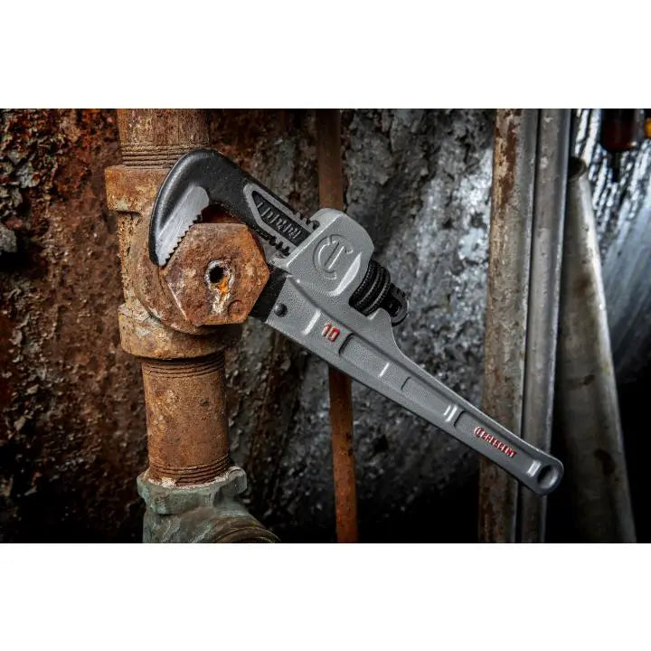 CRESCENT Aluminum Slim Jaw Pipe Wrench, 10 in - GW CAPW10S CRESCENT