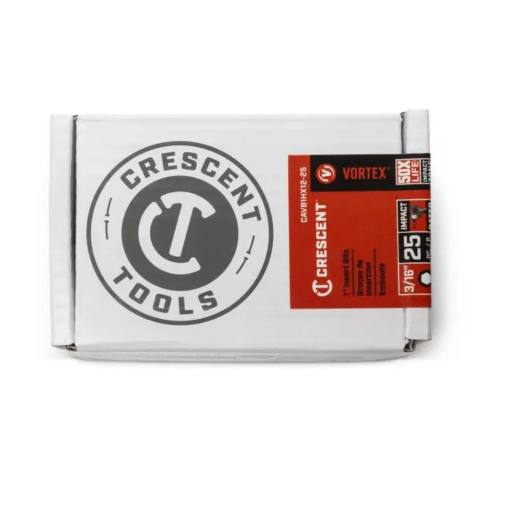 CRESCENT Set of 25 Hex Vortex Impact Power Bit, 3/16 in x 1 in - GW CAVB1HX12-25 Power Bit Set CRESCENT