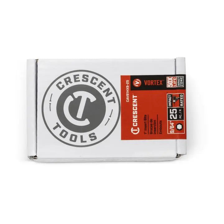 CRESCENT Set of 25 Hex Vortex Impact Power Bit, 9/16 in x 1 in - GW CAVB1HX9-25 Power Bit Set CRESCENT