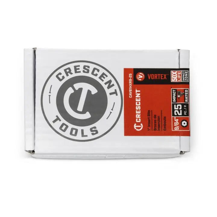 CRESCENT Set of 25 Security Hex Vortex Impact Power Bit, 9 in x 1 in - GW CAVB1HXR9-25 Power Bit Set CRESCENT
