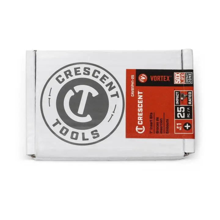 CRESCENT Set of 25 Phillips Vortex Impact Power Bit, PH1 x 1 in - GW CAVB1PH1-25 Power Bit Set CRESCENT