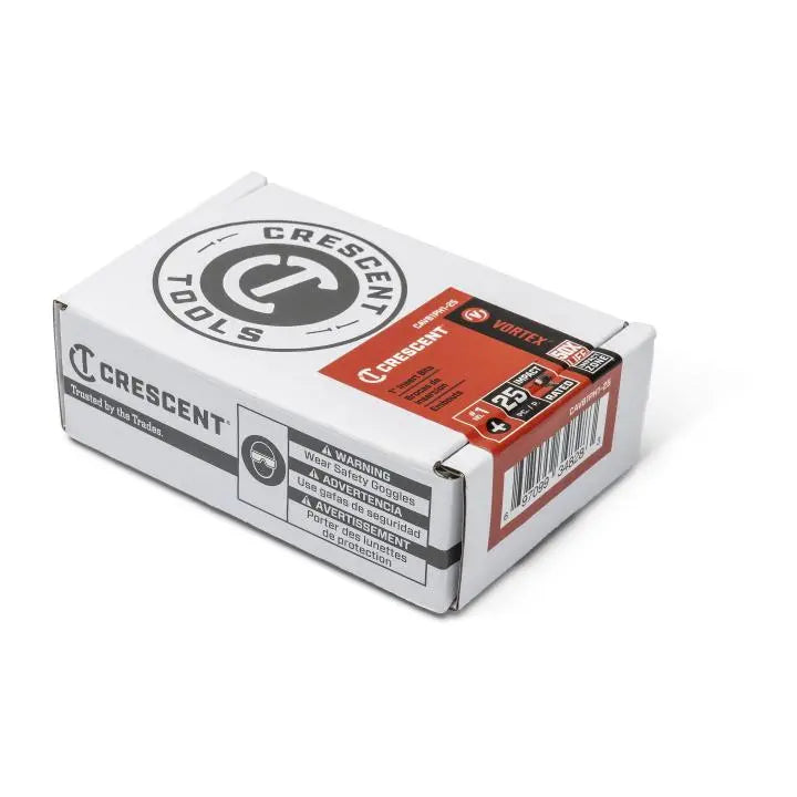 CRESCENT Set of 25 Phillips Vortex Impact Power Bit, PH1 x 1 in - GW CAVB1PH1-25 Power Bit Set CRESCENT