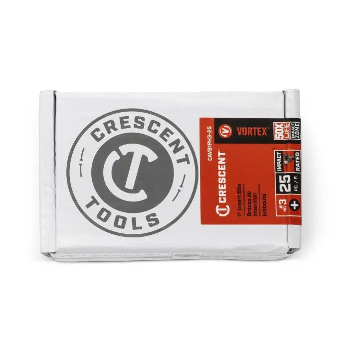 CRESCENT Set of 25 Phillips Vortex Impact Power Bit, PH3 x 1 in - GW CAVB1PH3-25 Power Bit Set CRESCENT