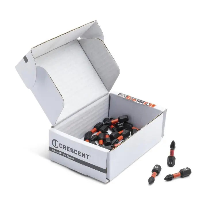 CRESCENT Set of 25 Pozidriv Vortex Insert Power Bit, PH1 x 1 in - GW CAVB1PZ1-25 Power Bit Set CRESCENT