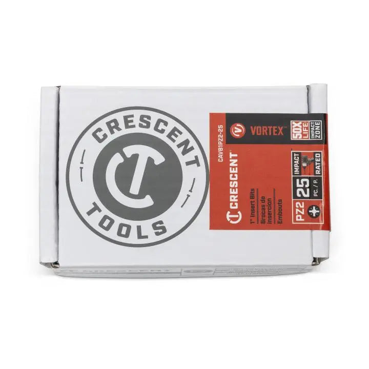 CRESCENT Set of 25 Pozidriv Vortex Insert Power Bit, PH2 x 1 in - GW CAVB1PZ2-25 Power Bit Set CRESCENT
