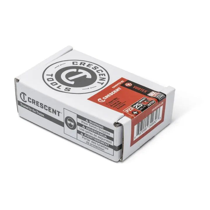 CRESCENT Set of 25 Pozidriv Vortex Insert Power Bit, PH3 x 1 in - GW CAVB1PZ3-25 Power Bit Set CRESCENT