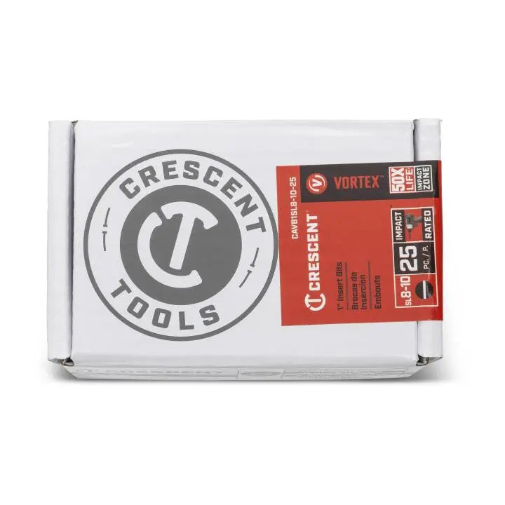 CRESCENT Set of 25 Slotted Vortex Impact Power Bit, 8 - 10 x 1 in - GW CAVB1SL8-10-25 Power Bit Set CRESCENT