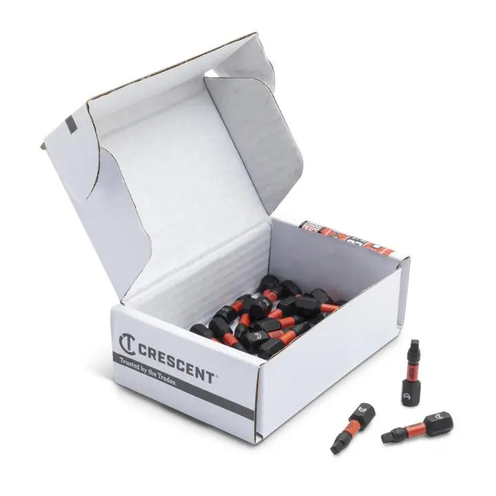 CRESCENT Set of 25 Square Vortex Impact Power Bit, PH2 x 1 in - GW CAVB1SQ2-25 Power Bit Set CRESCENT