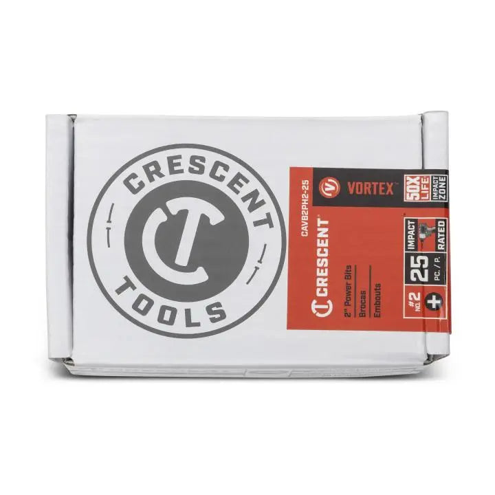 CRESCENT Set of 25 Phillips Vortex Impact Power Bit, PH2 x 2 in - GW CAVB2PH2-25 Power Bit Set CRESCENT