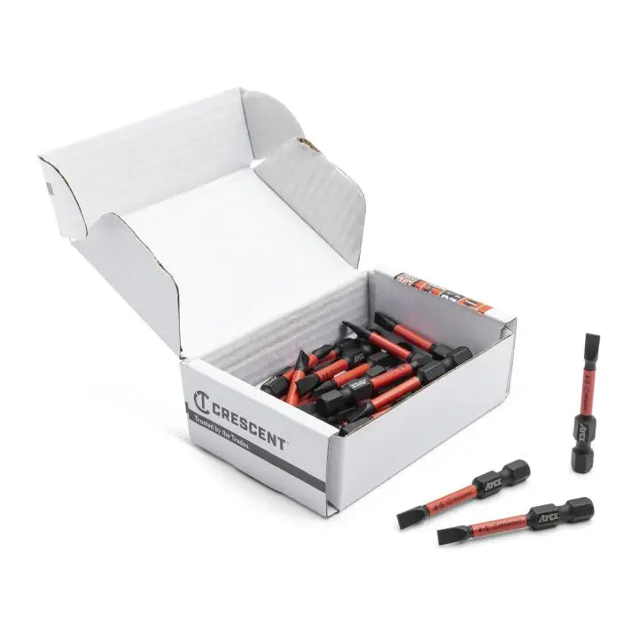 CRESCENT Set of 25 Slotted Vortex Impact Power Bit, 4 - 5 x 2 in - GW CAVB2SL4-5-25 Power Bit Set CRESCENT