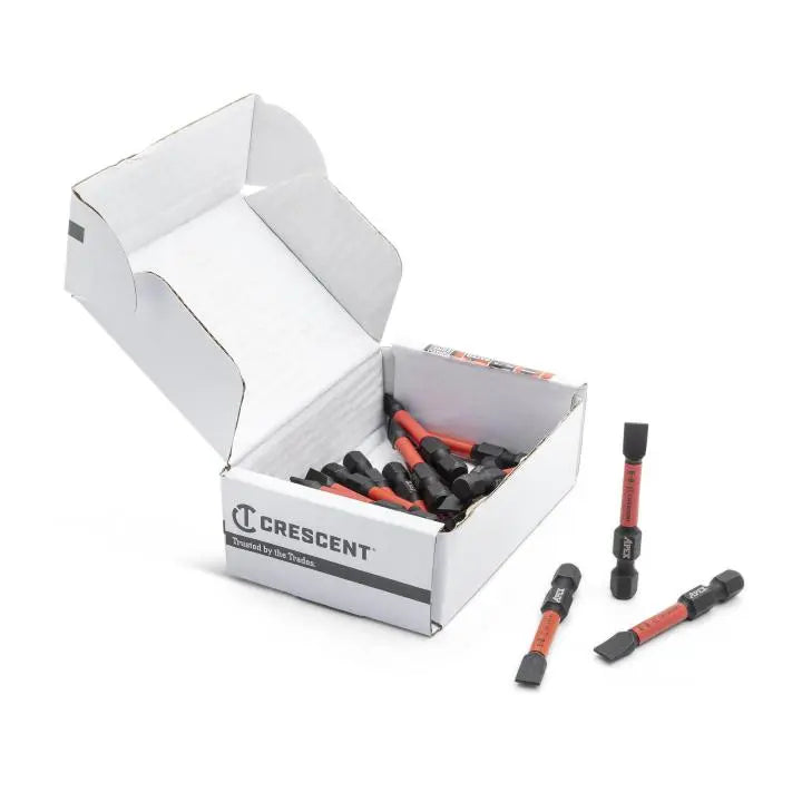 CRESCENT Set of 25 Slotted Vortex Impact Power Bit, 6 - 8 x 2 in - GW CAVB2SL6-8-25 Power Bit Set CRESCENT