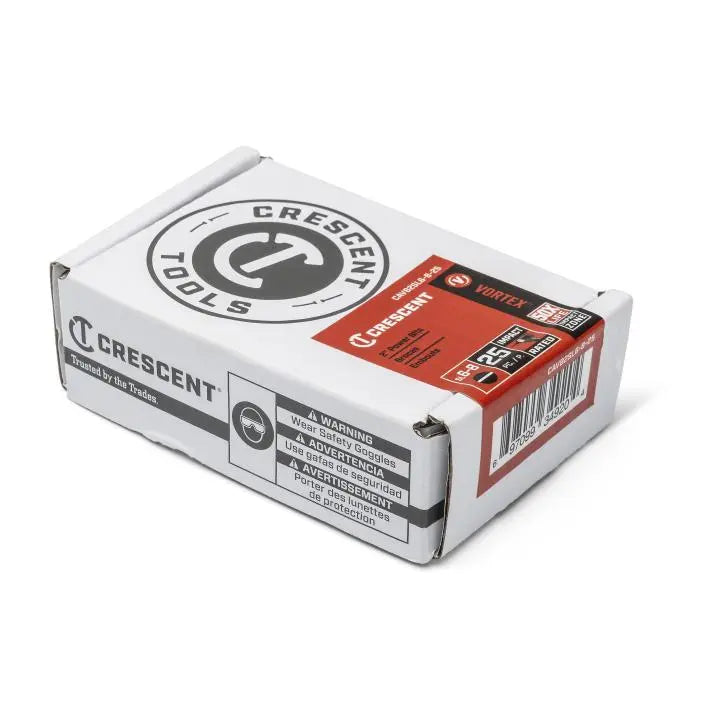 CRESCENT Set of 25 Slotted Vortex Impact Power Bit, 6 - 8 x 2 in - GW CAVB2SL6-8-25 Power Bit Set CRESCENT