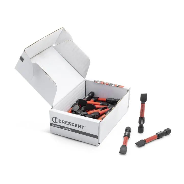 CRESCENT Set of 25 Slotted Vortex Impact Power Bit, 8 - 10 x 2 in - GW CAVB2SL8-10-25 Power Bit Set CRESCENT