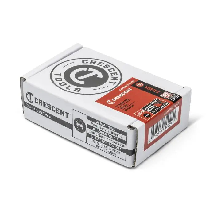 CRESCENT Set of 25 Slotted Vortex Impact Power Bit, 8 - 10 x 2 in - GW CAVB2SL8-10-25 Power Bit Set CRESCENT