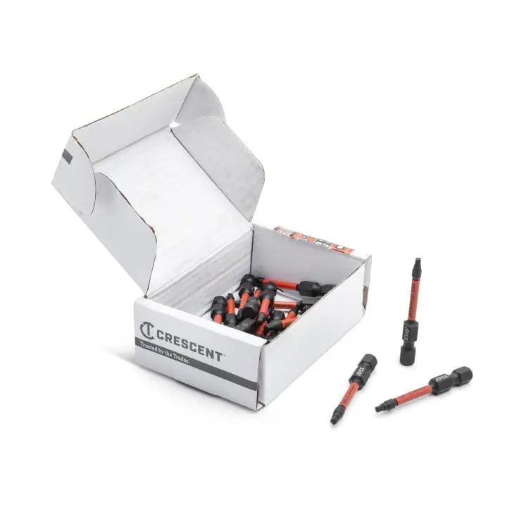 CRESCENT Set of 25 Square Vortex Impact Power Bit, PH1 x 2 in - GW CAVB2SQ1-25 Power Bit Set CRESCENT