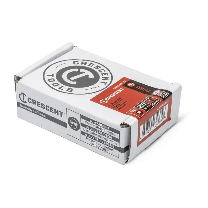 CRESCENT Set of 25 Square Vortex Impact Power Bit, PH1 x 2 in - GW CAVB2SQ1-25 Power Bit Set CRESCENT