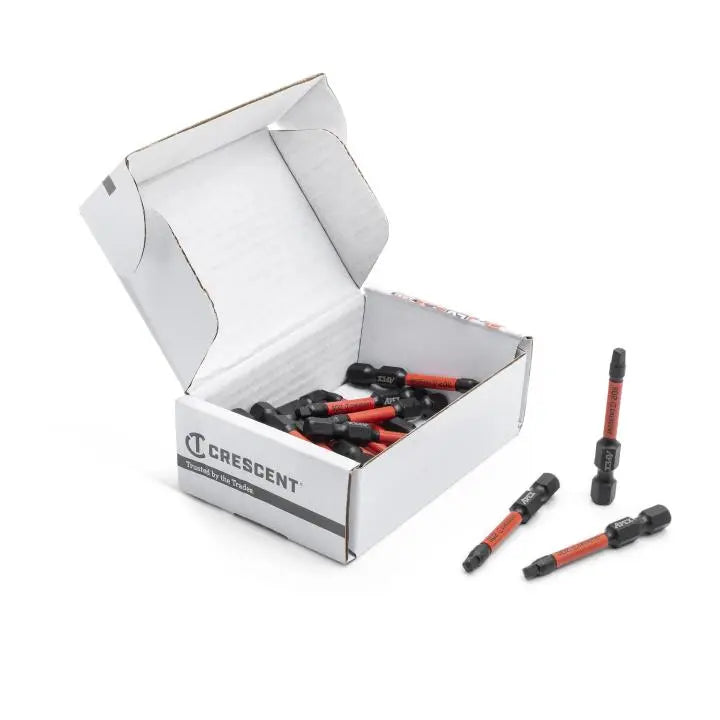 CRESCENT Set of 25 Square Vortex Impact Power Bit, PH2 x 2 in - GW CAVB2SQ2-25 Power Bit Set CRESCENT
