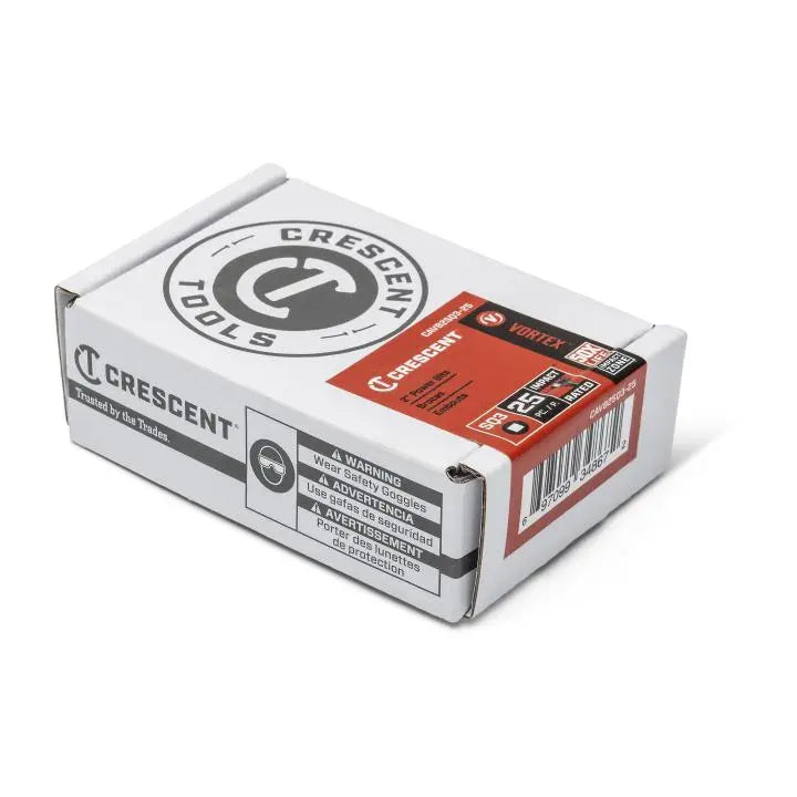 CRESCENT Set of 25 Square Vortex Impact Power Bit, PH3 x 2 in - GW CAVB2SQ3-25 Power Bit Set CRESCENT