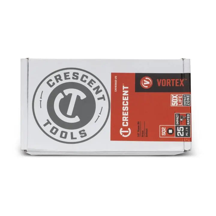 CRESCENT Set of 25 Square Vortex Impact Power Bit, PH2 x 3 in - GW CAVB3SQ2-25 Power Bit Set CRESCENT