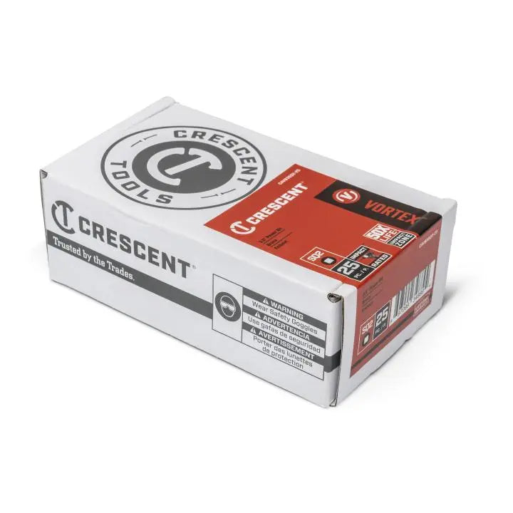 CRESCENT Set of 25 Square Vortex Impact Power Bit, PH2 x 3 in - GW CAVB3SQ2-25 Power Bit Set CRESCENT