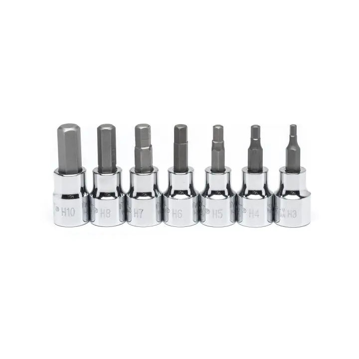 CRESCENT Set of 7 3/8 in Drive Metric Hexagon Bit Socket - GW CBSS1N CRESCENT