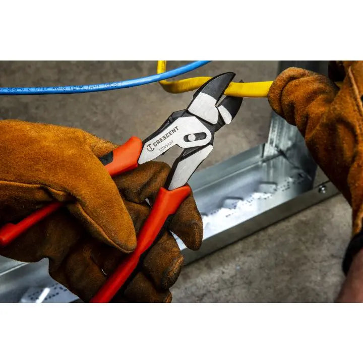 CRESCENT Dual Material Pivot Compound Action Cutting Diagonal Plier, 8 in - GW CCA5428 CRESCENT