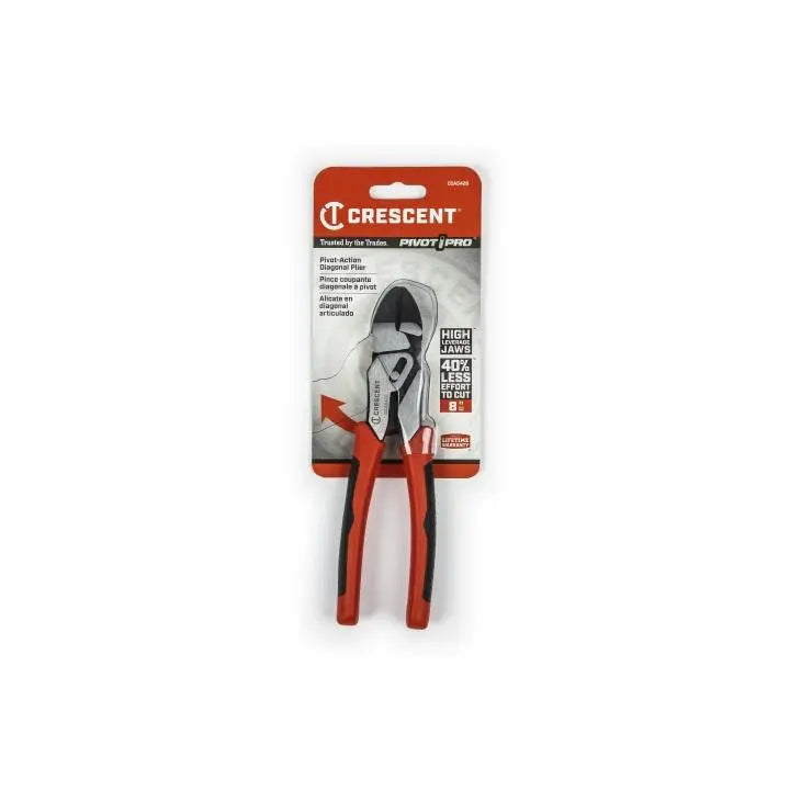 CRESCENT Dual Material Pivot Compound Action Cutting Diagonal Plier, 8 in - GW CCA5428 CRESCENT